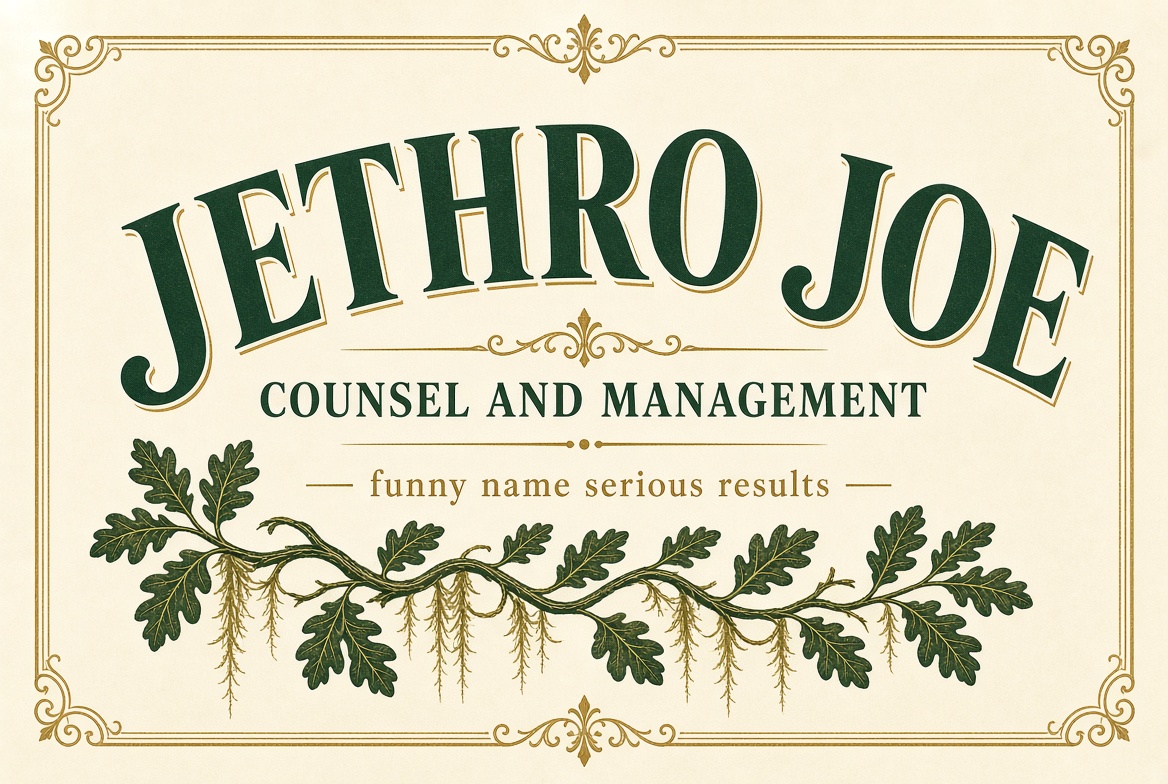 Jethro Joe: Counsel and Management. Funny name, serious results.